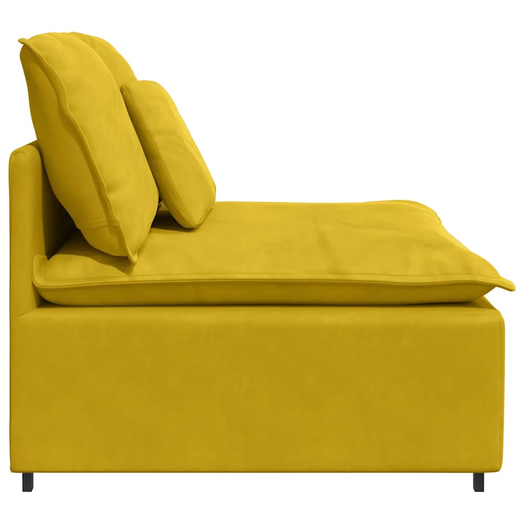 Modulares Sofa Endmodul mit Armlehne Kissen Blau 100 cm