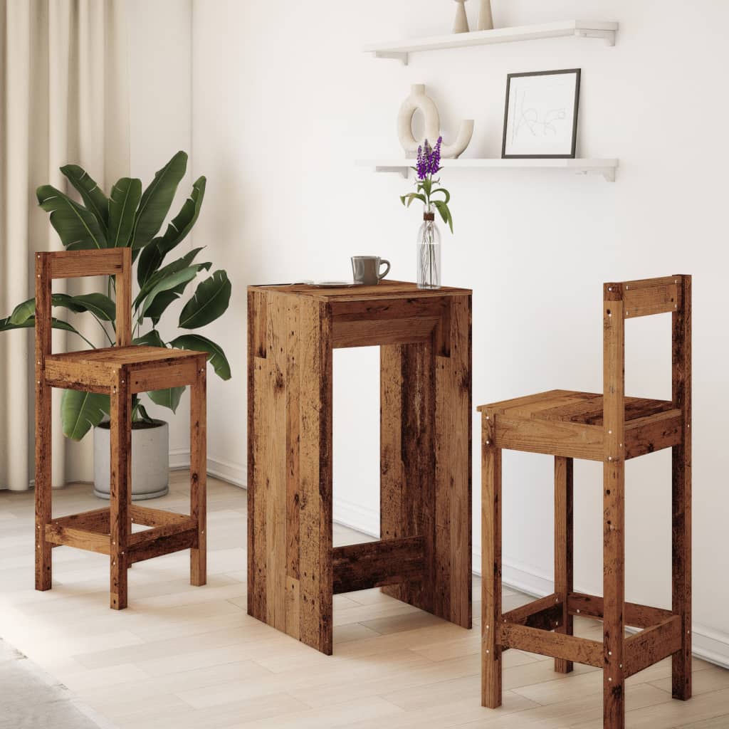 Bartisch Schwarz Eichen-Optik 102 x 50 x 103,5 cm Holzwerkstoff