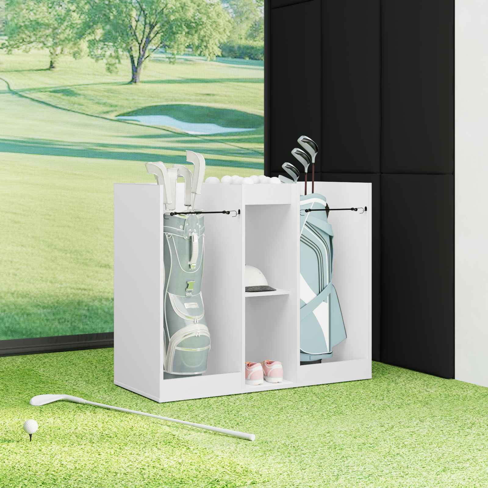 Golf Schrank Mit Rad Uni Weiß 65 x 45 x 98 cm