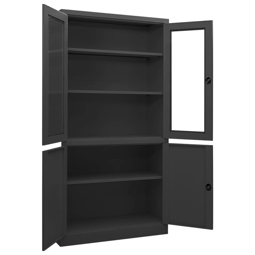 Büroschrank Weiß 90x40x180 cm Stahl