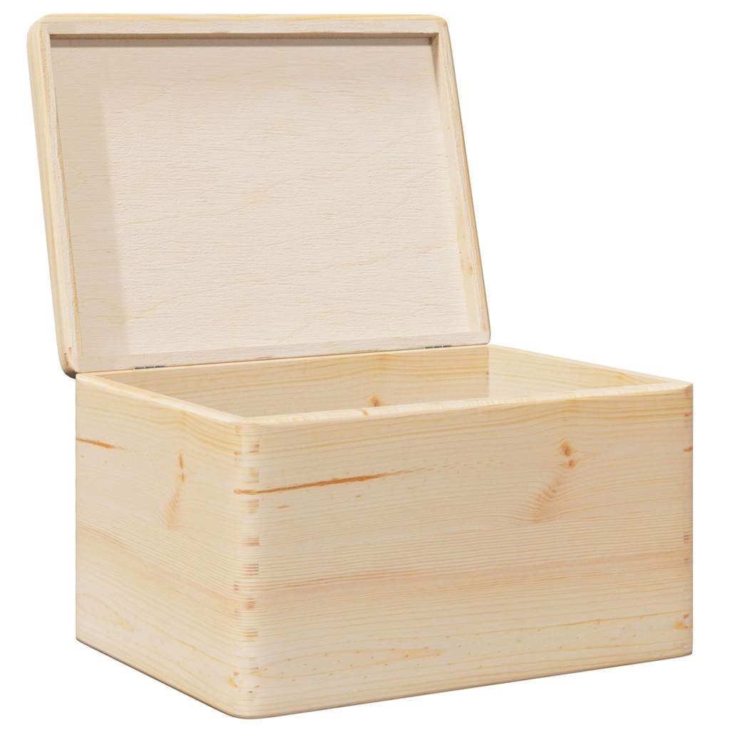 Holzkiste mit Deckel 40x30x13 cm Massivholz Kiefer