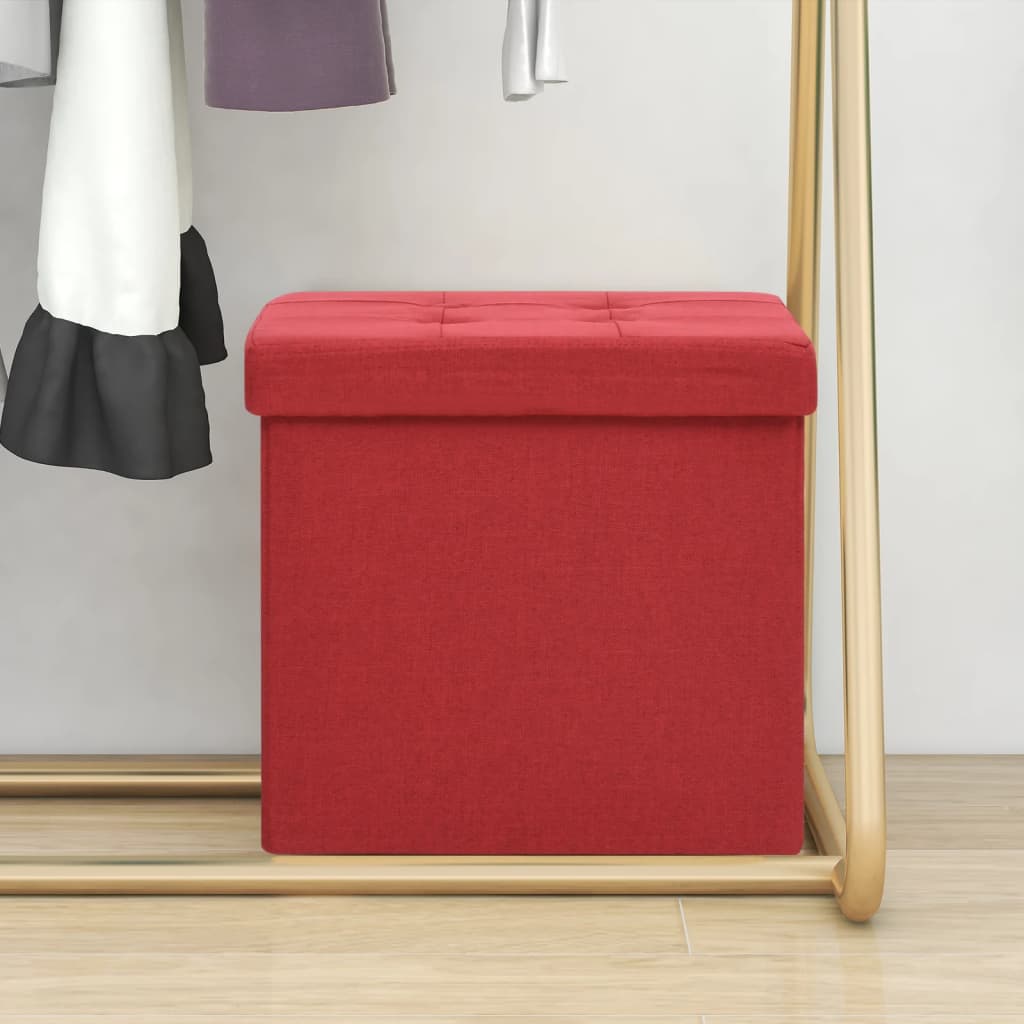 Hocker mit Stauraum Cremeweiß Leinenoptik