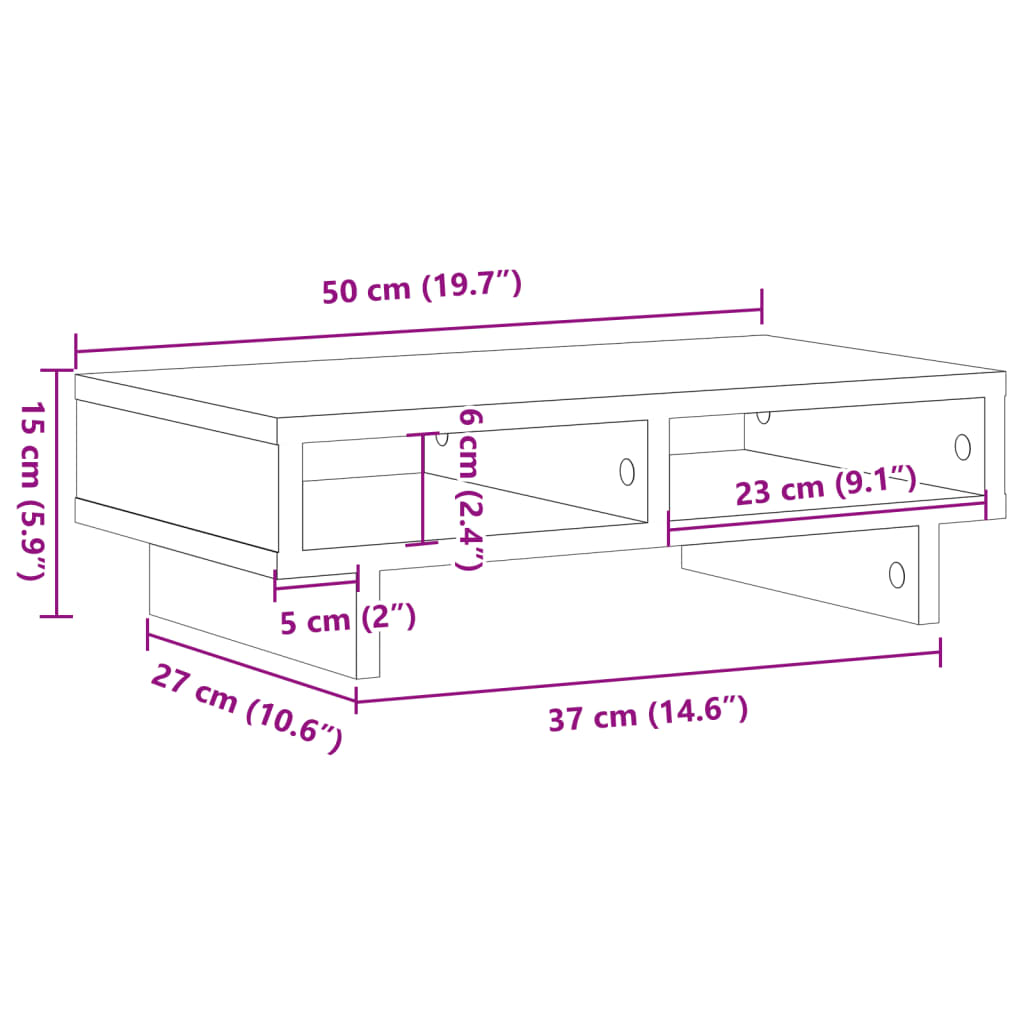 Monitor Halterung Schwarz 100 x 27 x 15 cm Holzwerkstoff