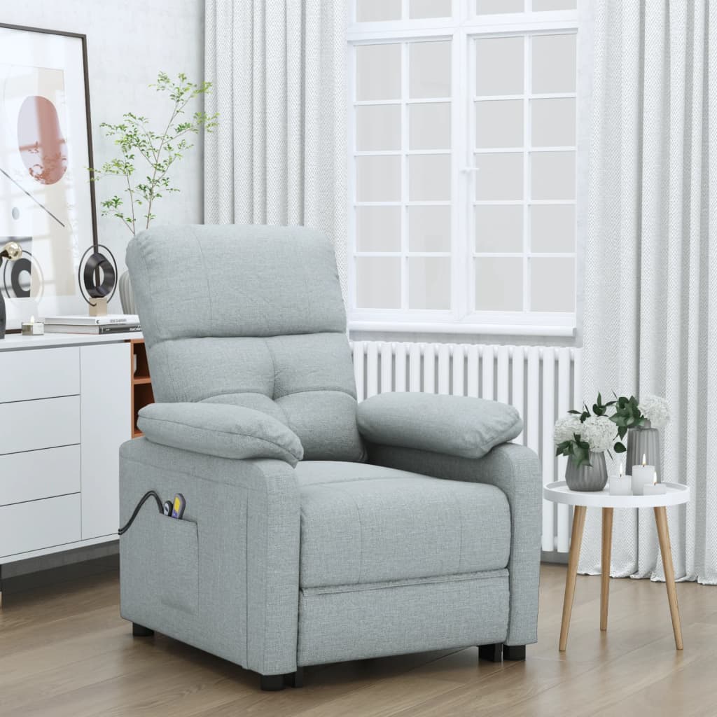 Massagesessel Elektrisch Dunkelgrau Stoff