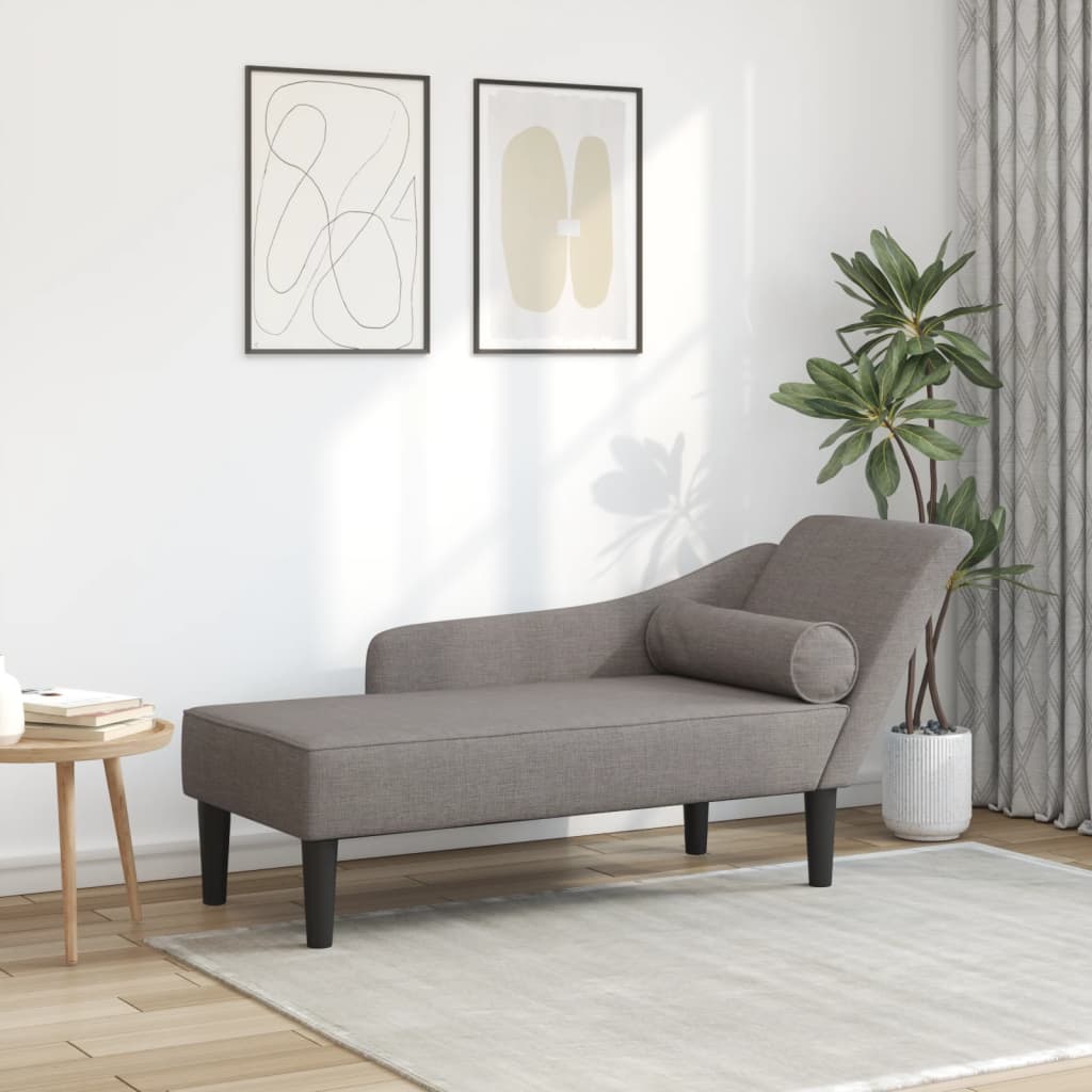 Chaiselongue mit Kissen Weinrot Stoff