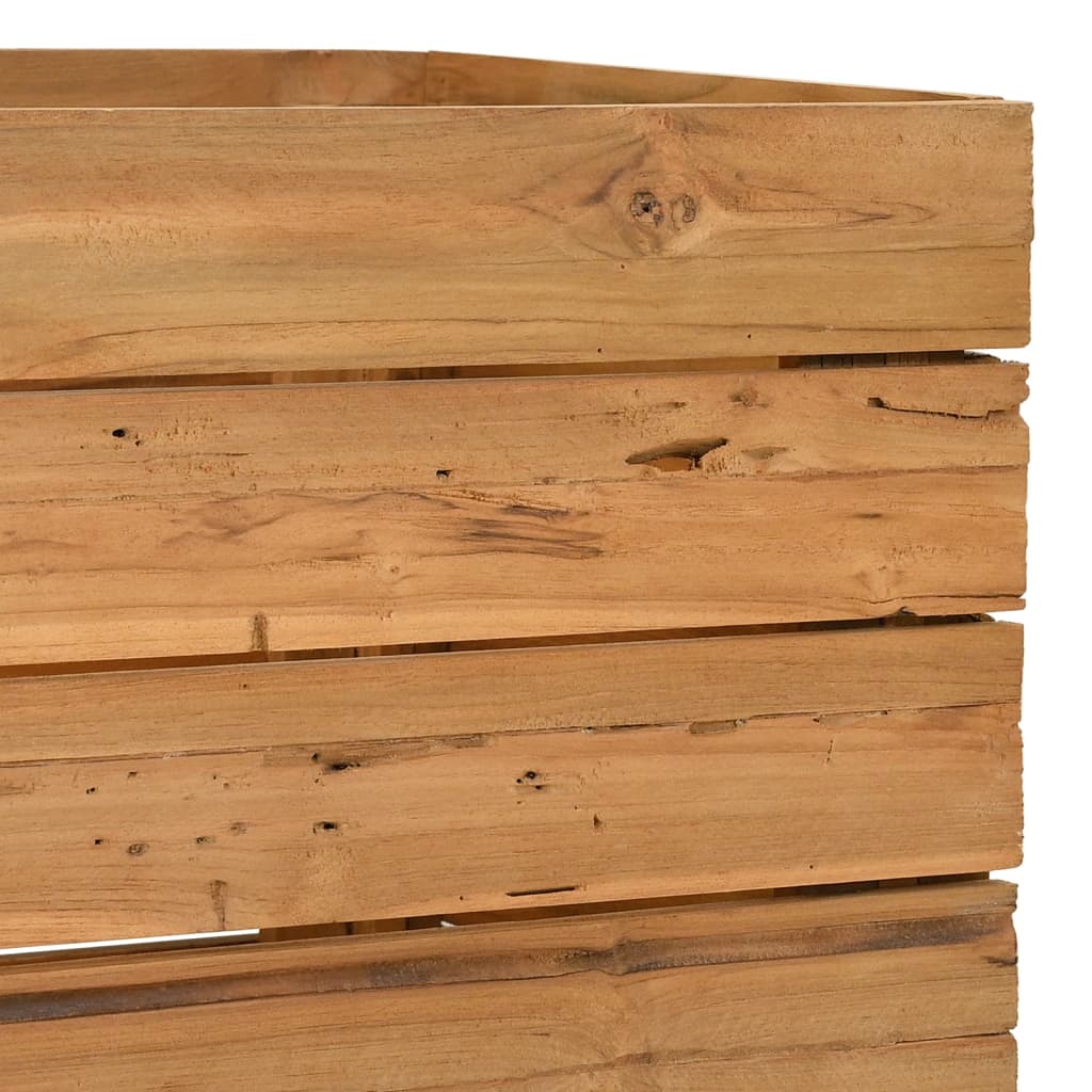 Hochbeet 100x40x72 cm Teak Altholz und Stahl