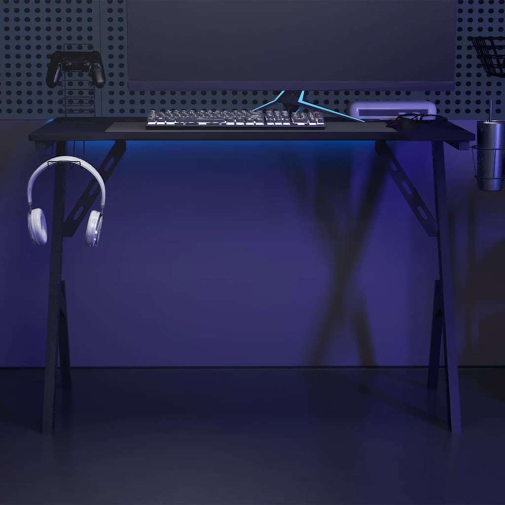 Gaming-Schreibtisch mit Y-Gestell Schwarz 90x60x75 cm
