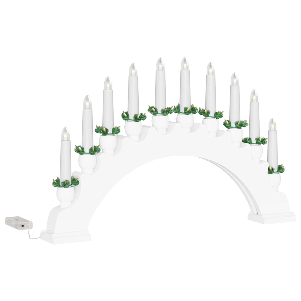 Weihnachtskerzenbogen mit 10 LED Kerzen Braun 47 x 5 x 29 cm