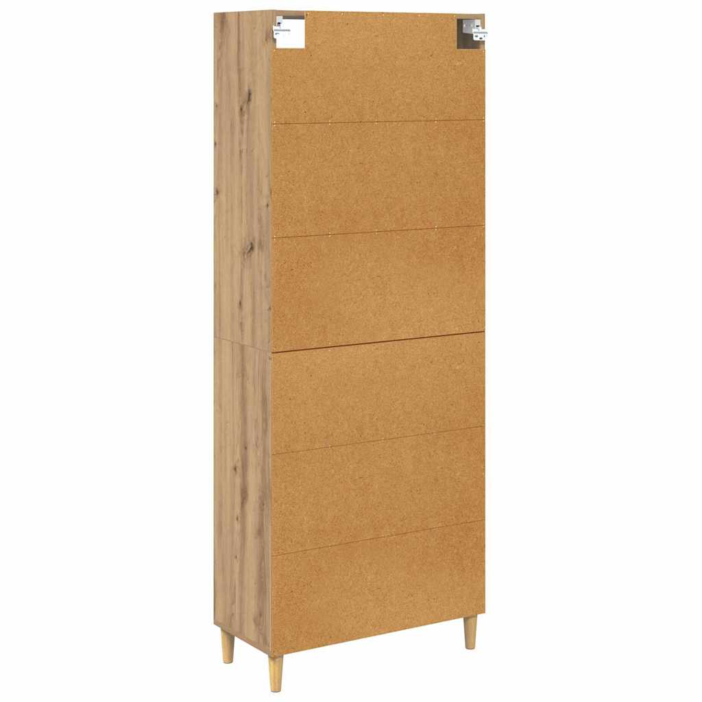 Highboard Altholz 69,5 x 32,5 x 180 cm Holzwerkstoff