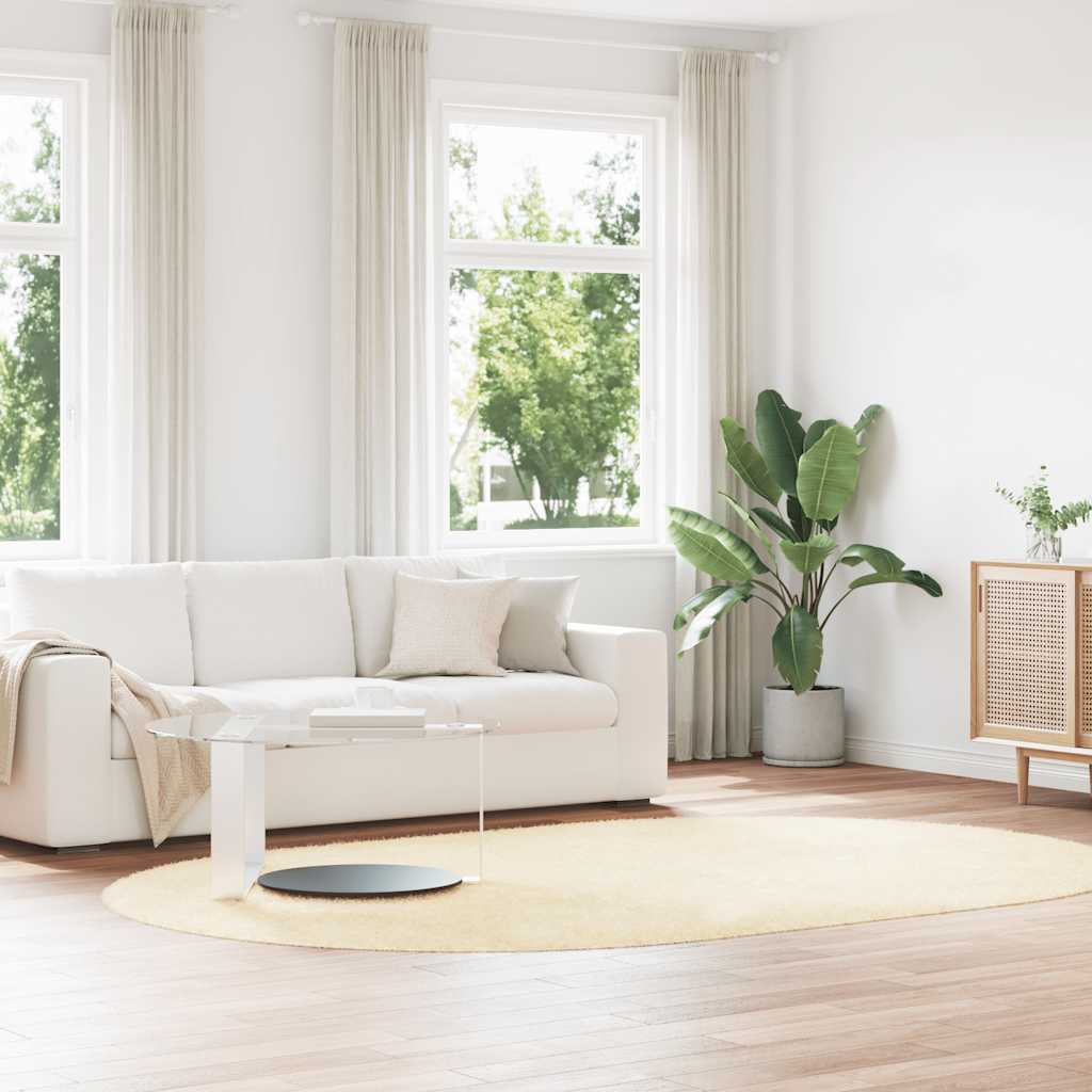 Teppich Shaggy Hochflor NAVARRA Beige 60x100 cm Polyester