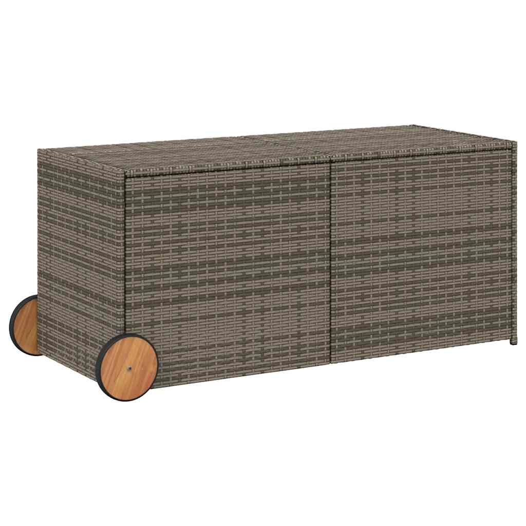 Gartentruhe Schwarz 283L Poly Rattan