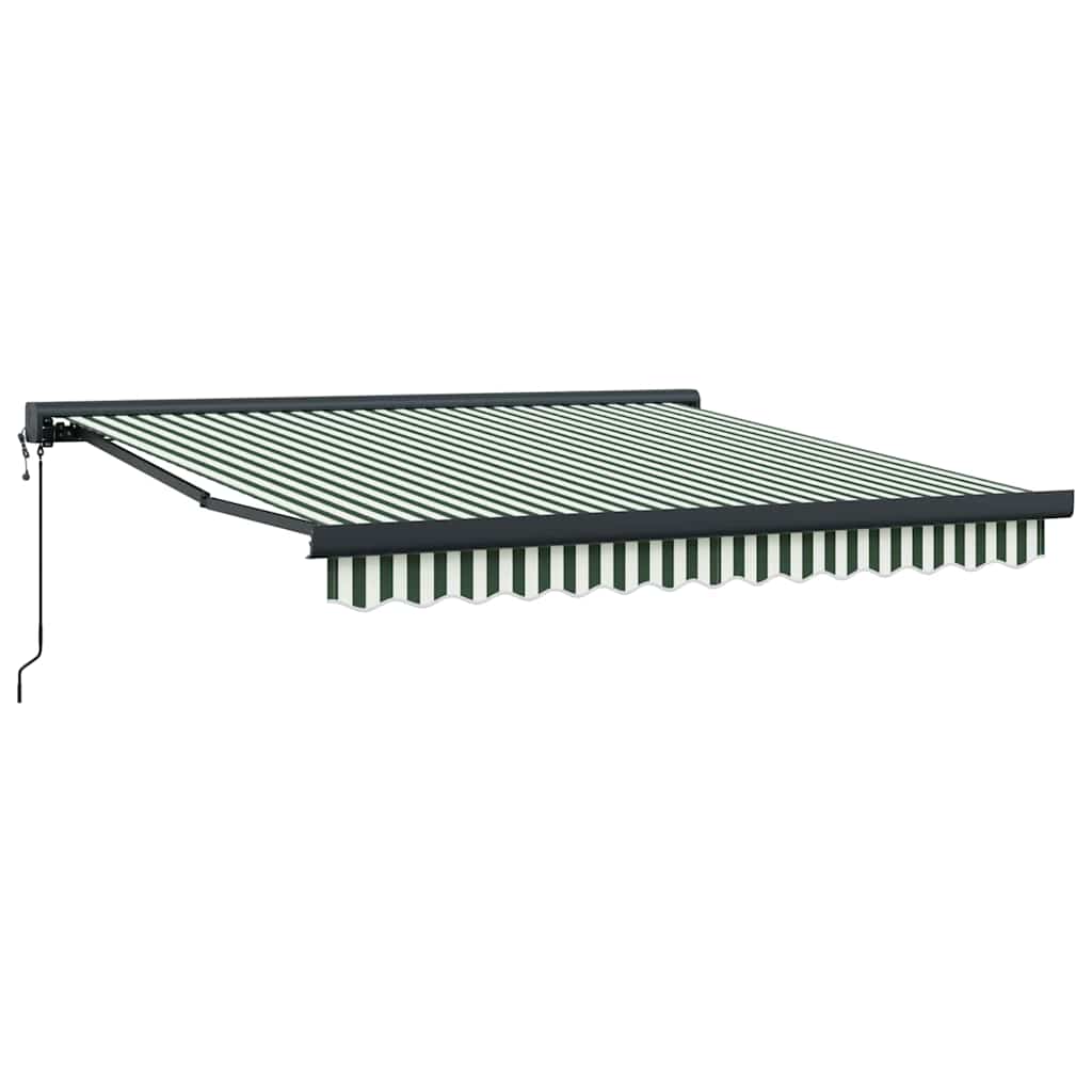 Markise Einziehbar Blau und Weiß 4x3 m Stoff und Aluminium