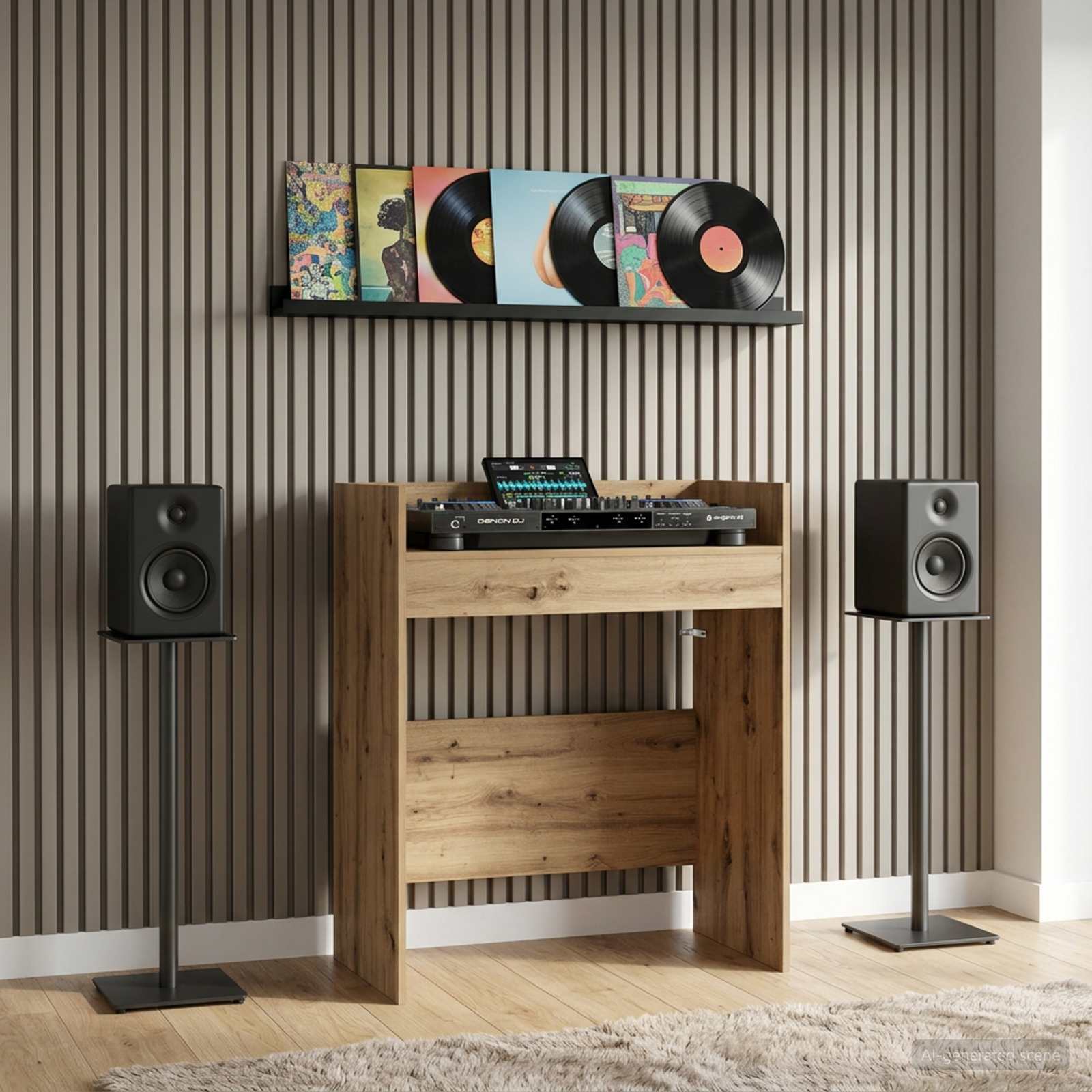 DJ Tisch Weiß 102 x 45 x 102 cm Holzwerkstoff