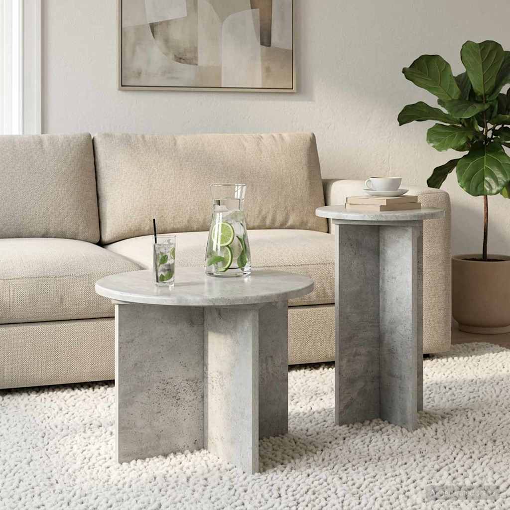 Beistelltisch-Set mit Speicher 2 pcs Weiß Holzwerkstoff
