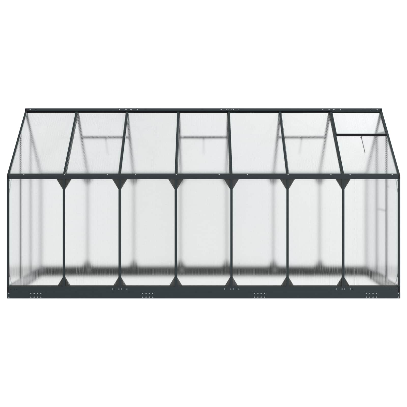 Garten Gewächshaus mit Tür Anthrazit 183,5 x 183,5 x 207 cm
