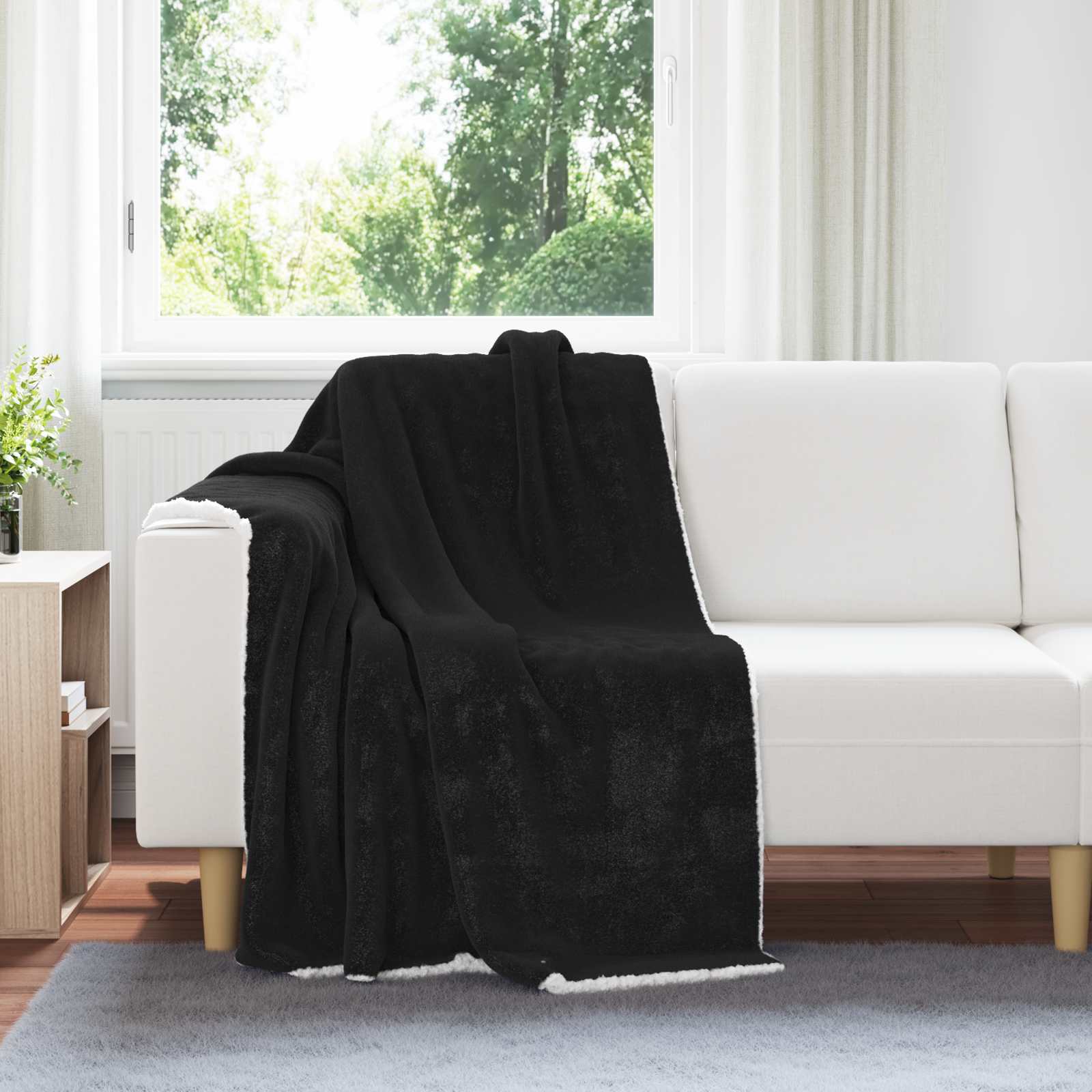 Überwurfdecke Beige 130 x 150 cm Fleece