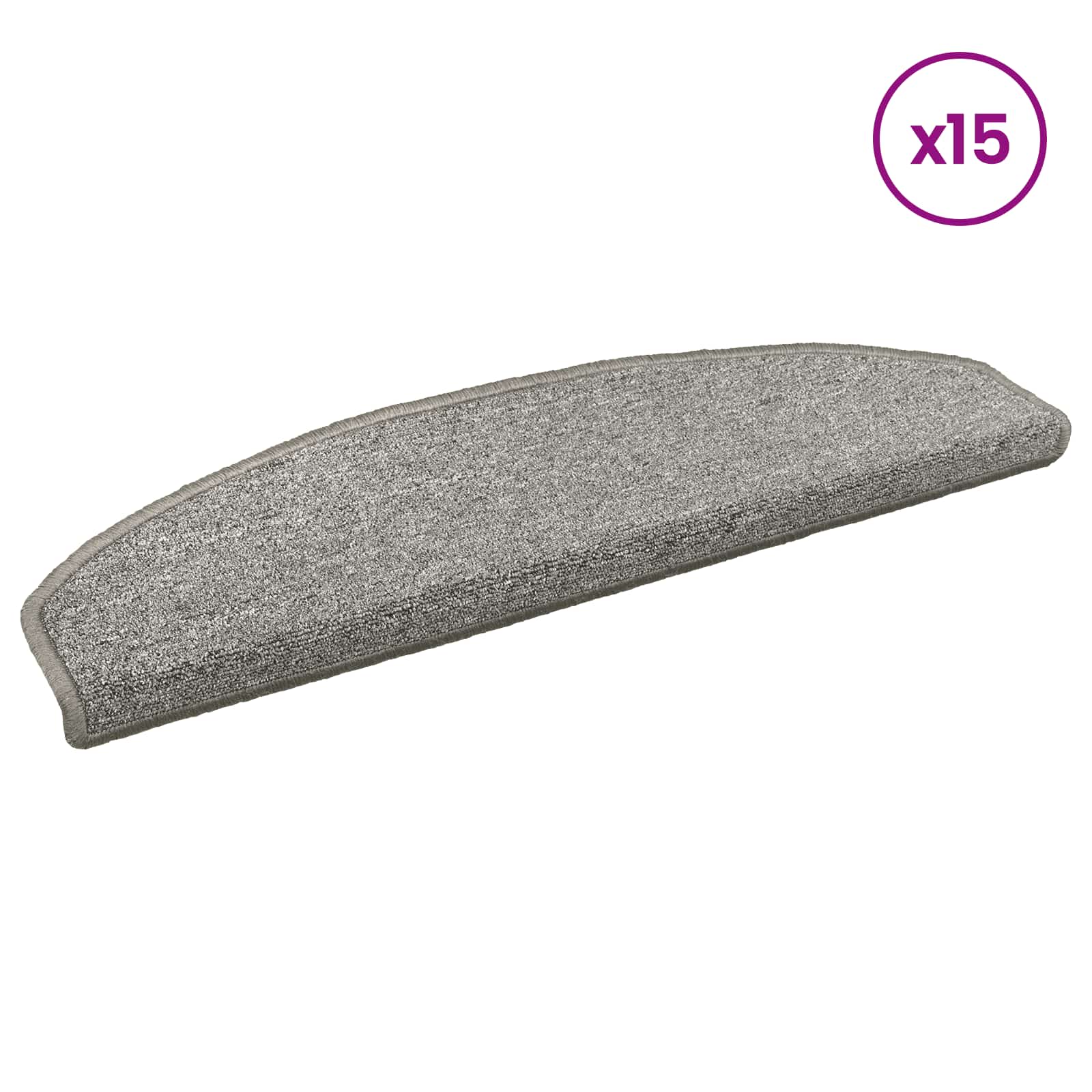Stufenmatten 15 Stk. 56x17x3 cm Anthrazit Halbrund