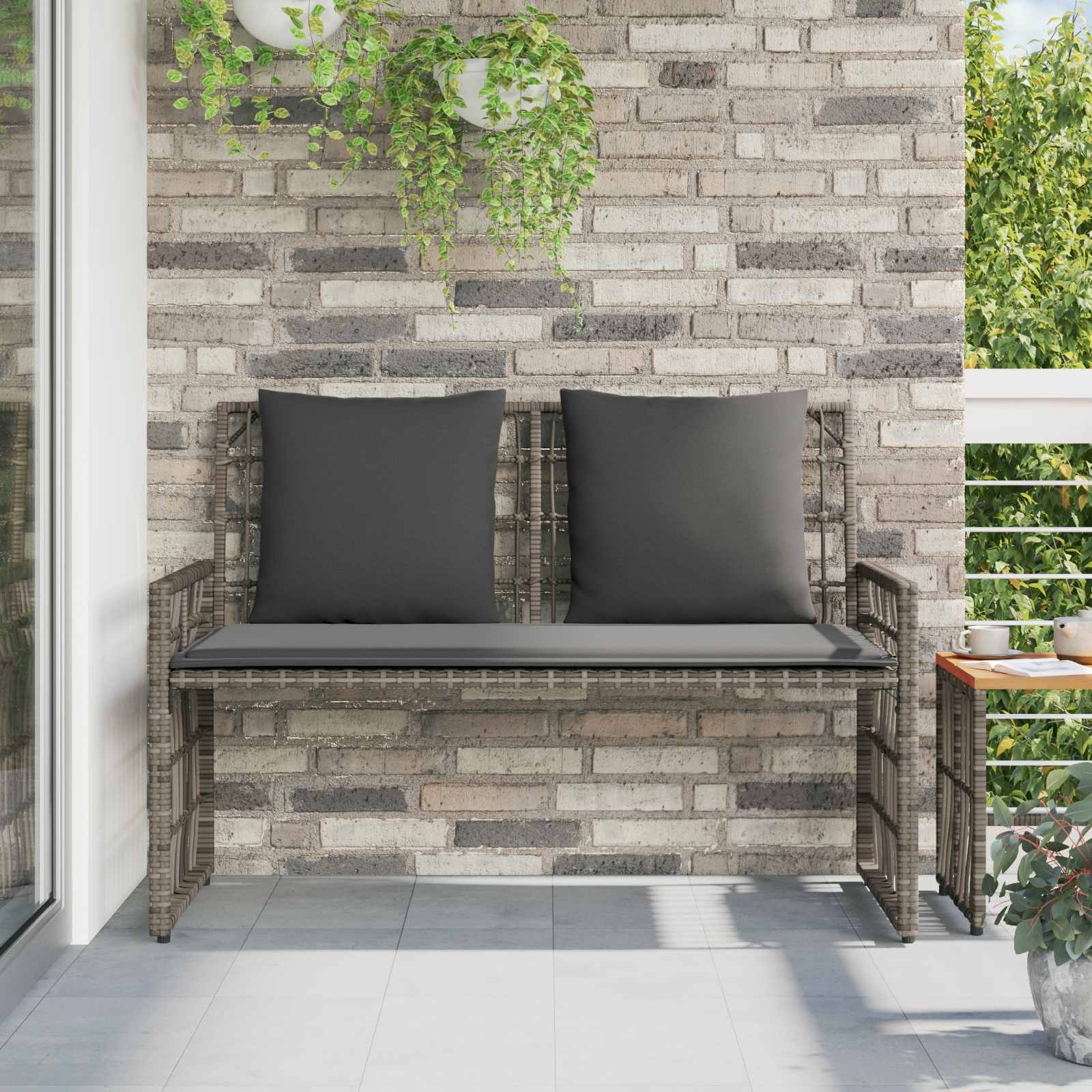 Bank Outdoor Uni Schwarz und Dunkelgrau 116 x 55 x 82 cm