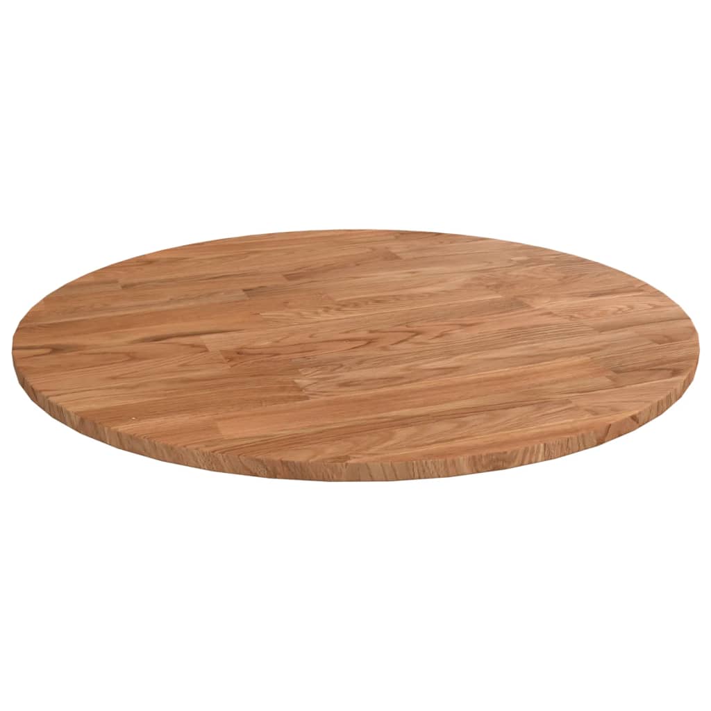 Runde Tischplatte Ø30x1,5 cm Unbehandeltes Massivholz Eiche