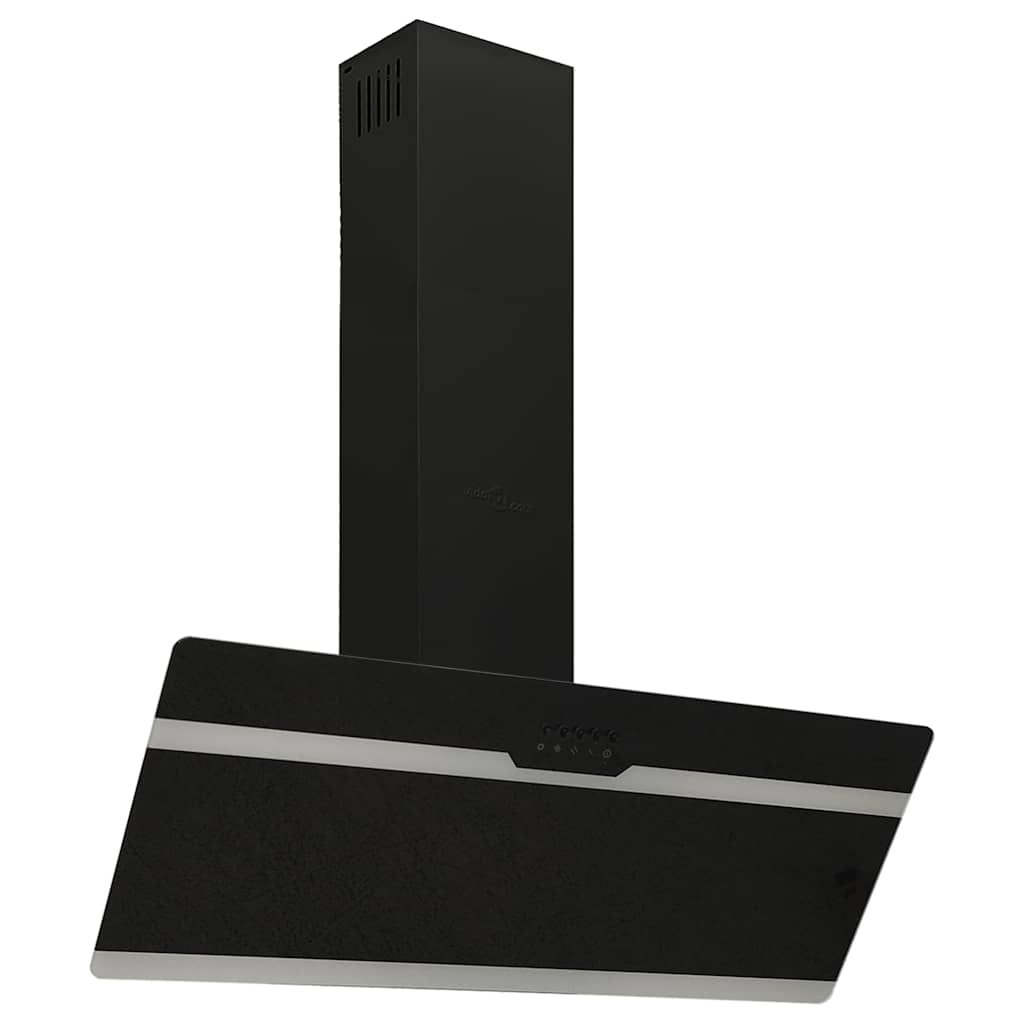 Dunstabzugshaube 60 cm Stahl und Hartglas Schwarz