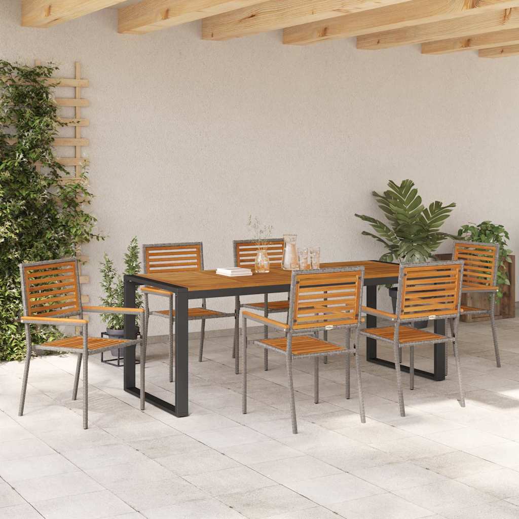 Garten Essgruppe 5 pcs Schwarz und Braun Poly-Rattan