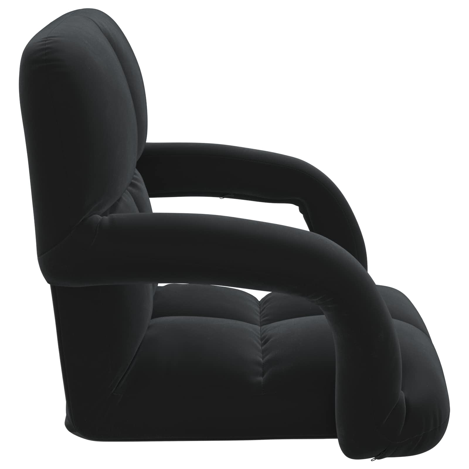 Verstellbarer Fußsessel Hellgrau Samt