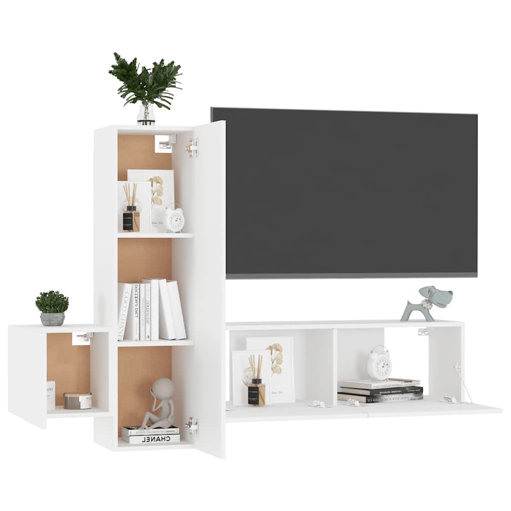 5-tlg. TV-Schrank-Set Weiß Holzwerkstoff