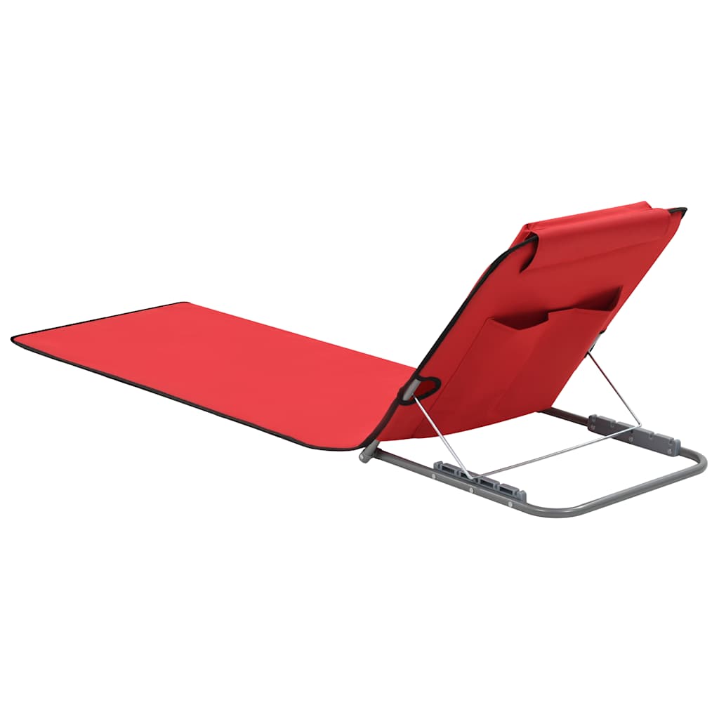 Klappbare Strandmatte 2 Stk. Stahl und Stoff Blau