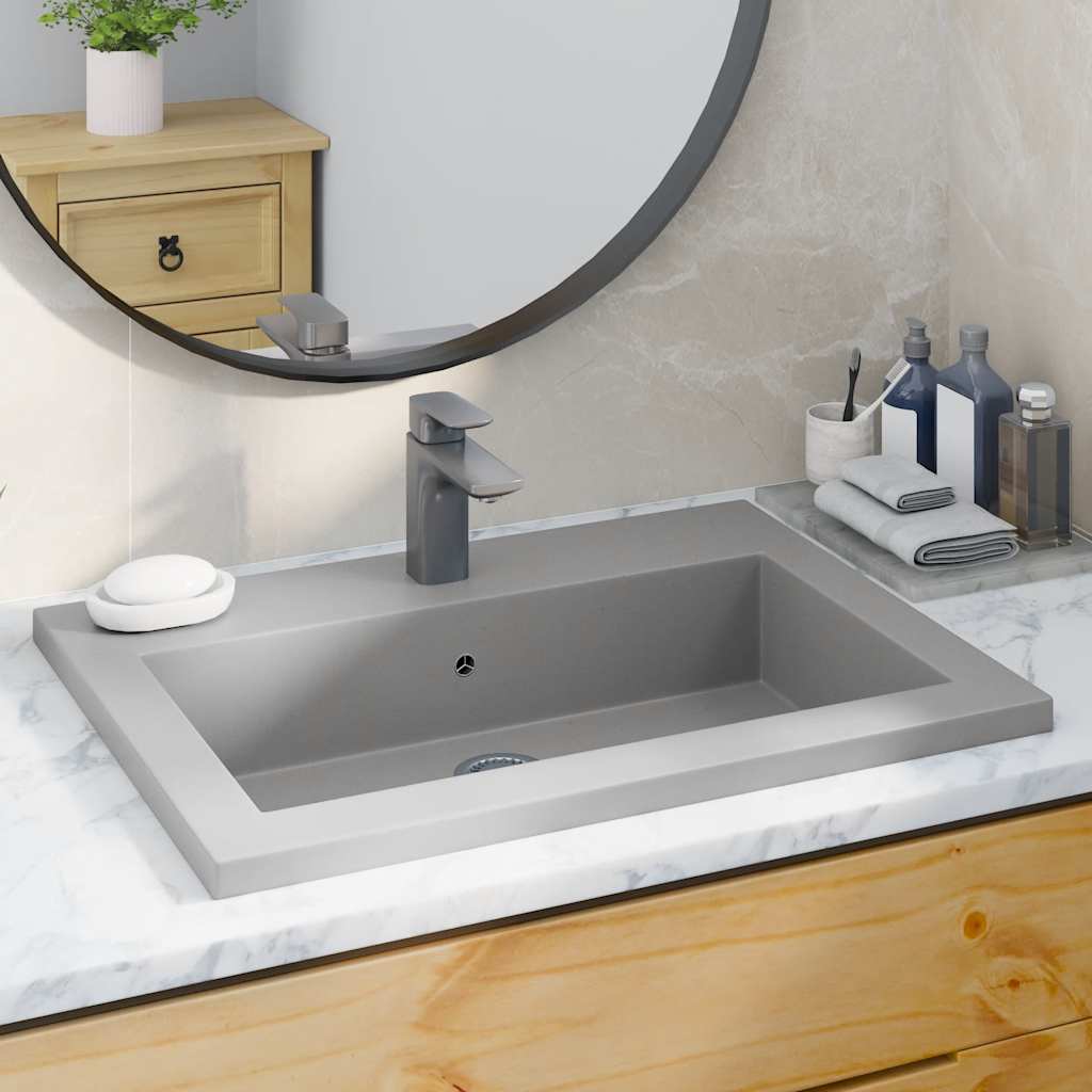 Granitbecken 600×450×120 mm Schwarz