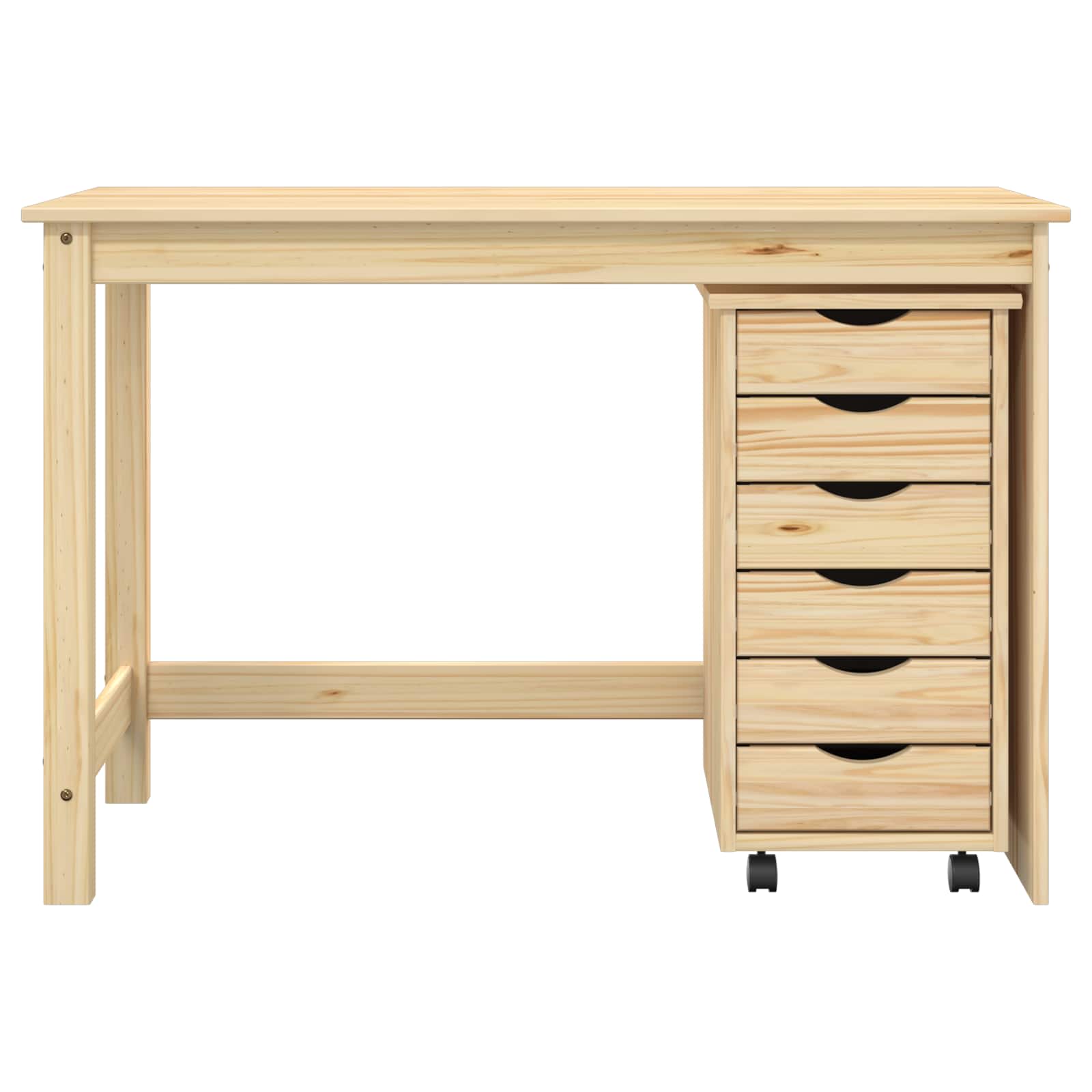 Desk und Rolling Cabinet Set MOSS 2 pcs Honigbraun