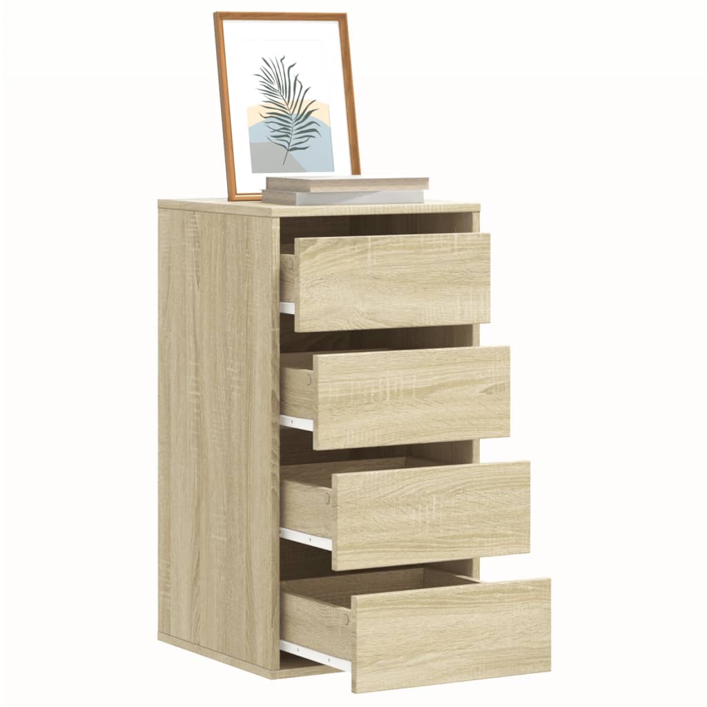 Schubladenschrank Schwarz Eichen-Optik 41 x 40 x 58 cm