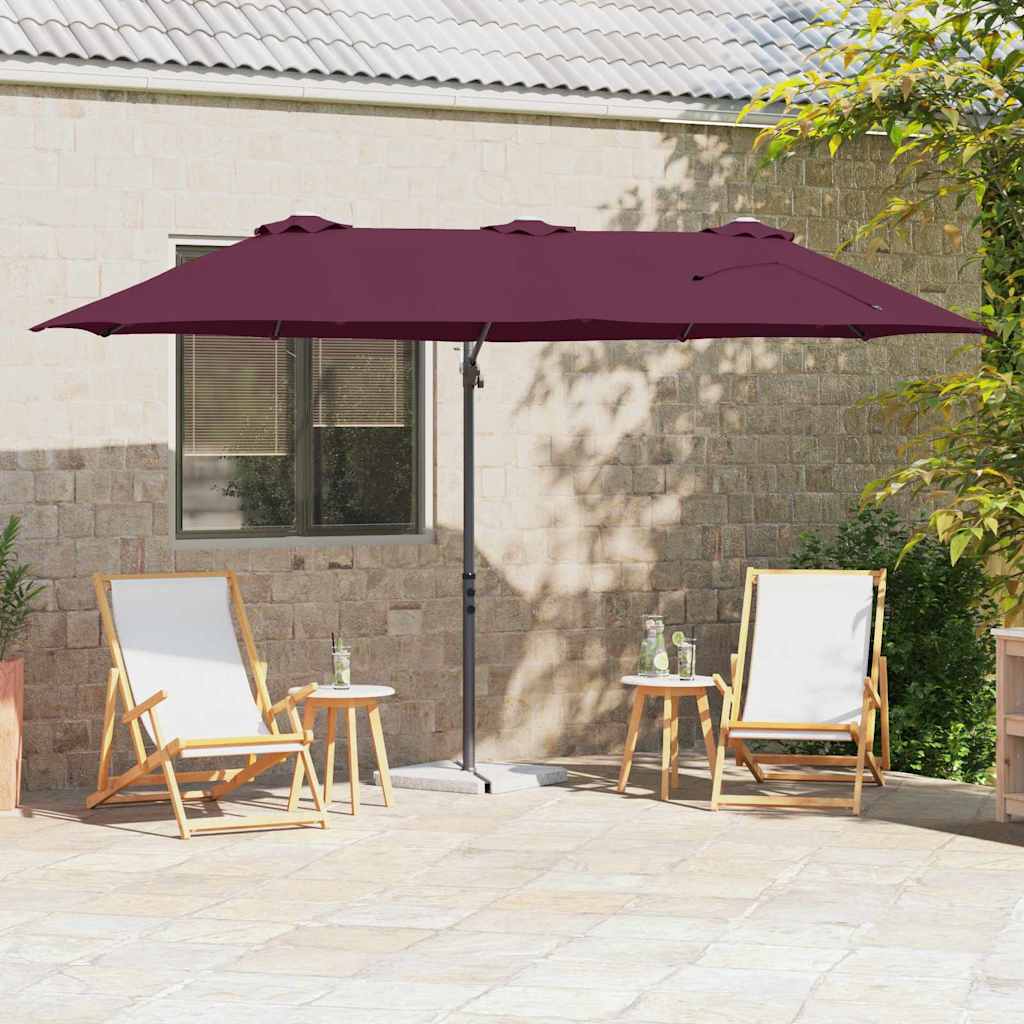 Sonnenschirm Sand 372 x 198 x 243 cm Polyester und Aluminium