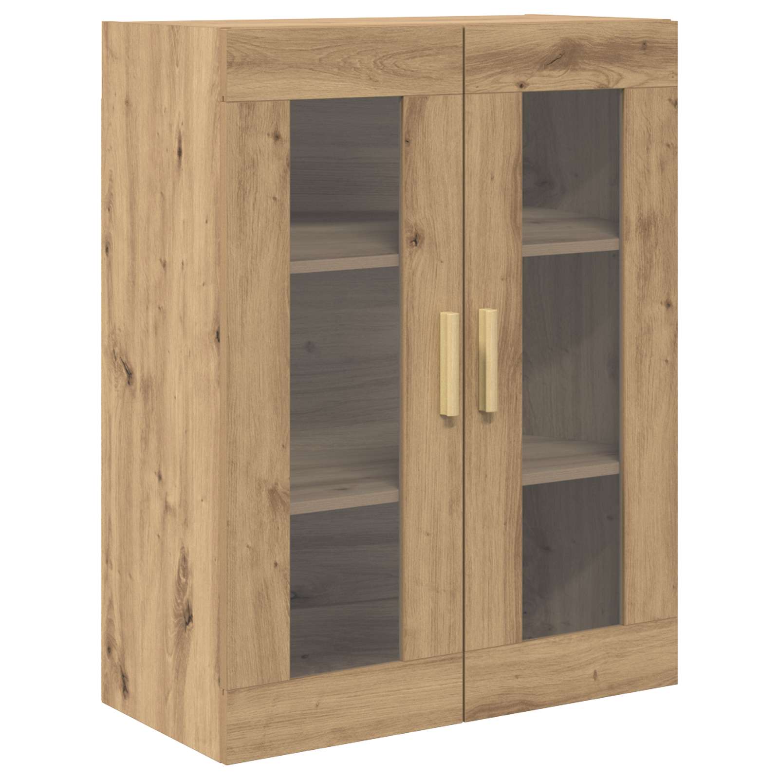 Highboard Altholz 69,5 x 34 x 180 cm Engineered Wood und Glas