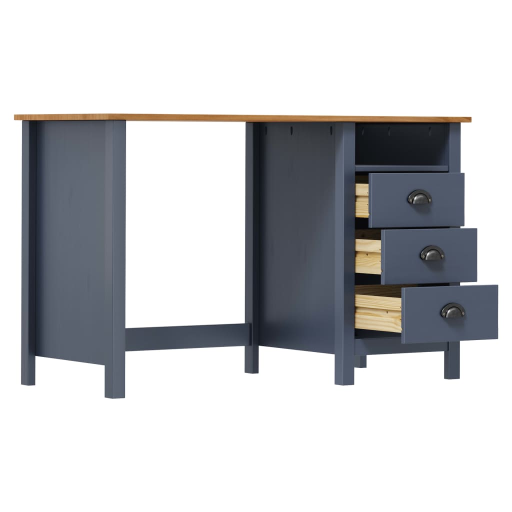 Schreibtisch Hill mit 3 Schubladen 120×50×74 cm Kiefernholz