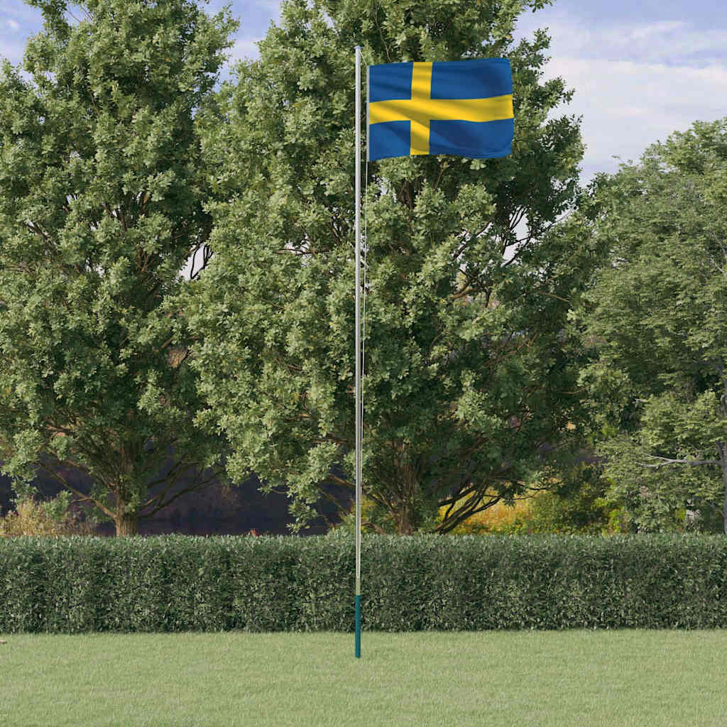 Fahnenmast Teilbar Silbern 6,08 m Aluminium