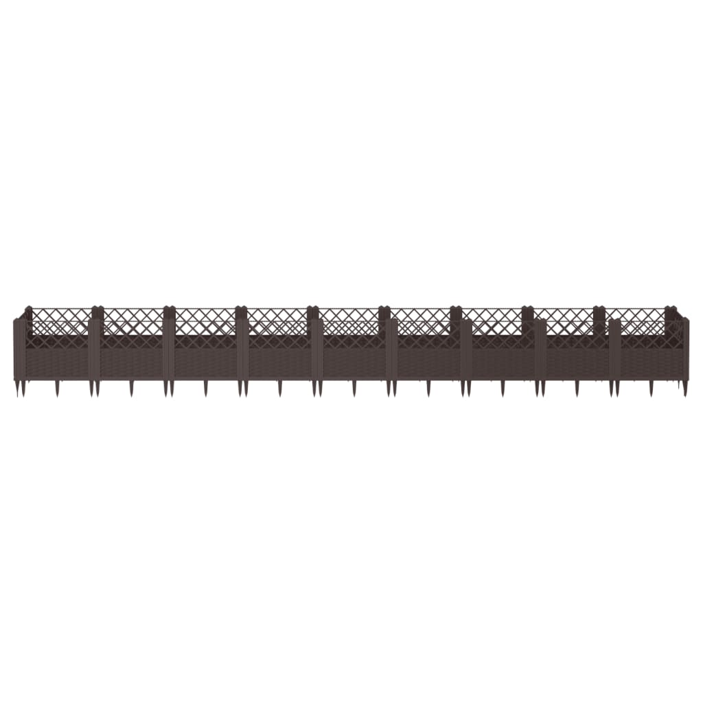 Pflanzkasten mit Erdspießen Schwarz 42,5x42,5x28,5 cm PP