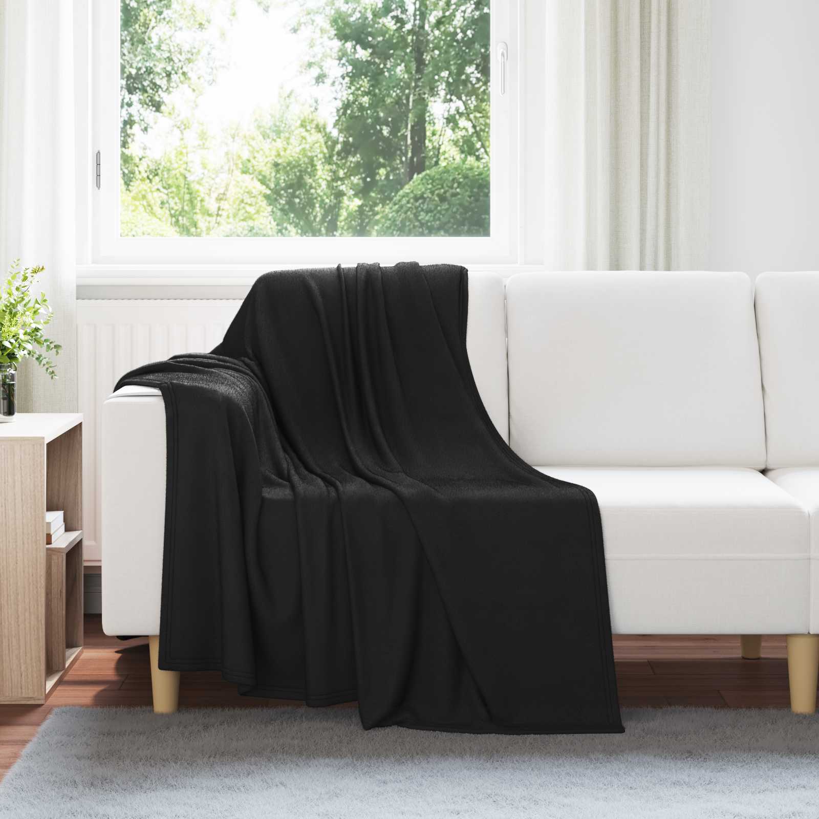 Überwurfdecke Beige 170 x 130 cm Fleece
