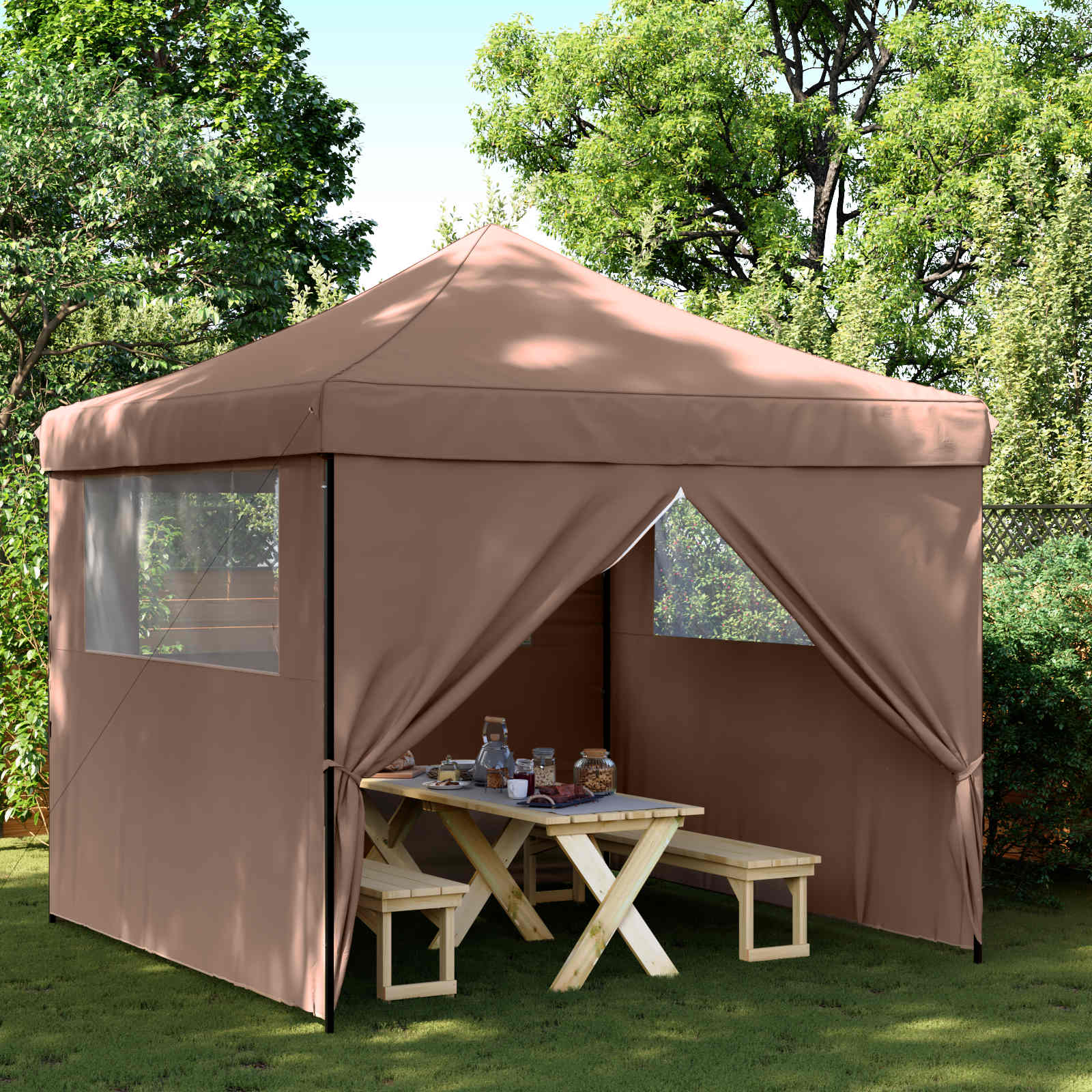Partyzelt Faltbar Pop-Up Schwarz 292x292x315 cm