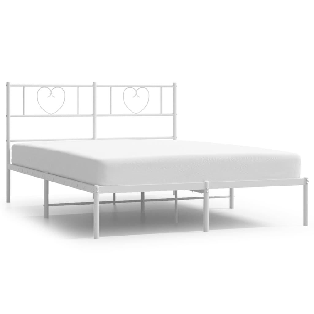 Bettgestell mit Kopfteil Metall Schwarz 100x190 cm