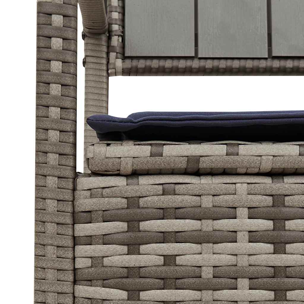 Gartenbank mit Stauraum und Kissen Schwarz Poly Rattan