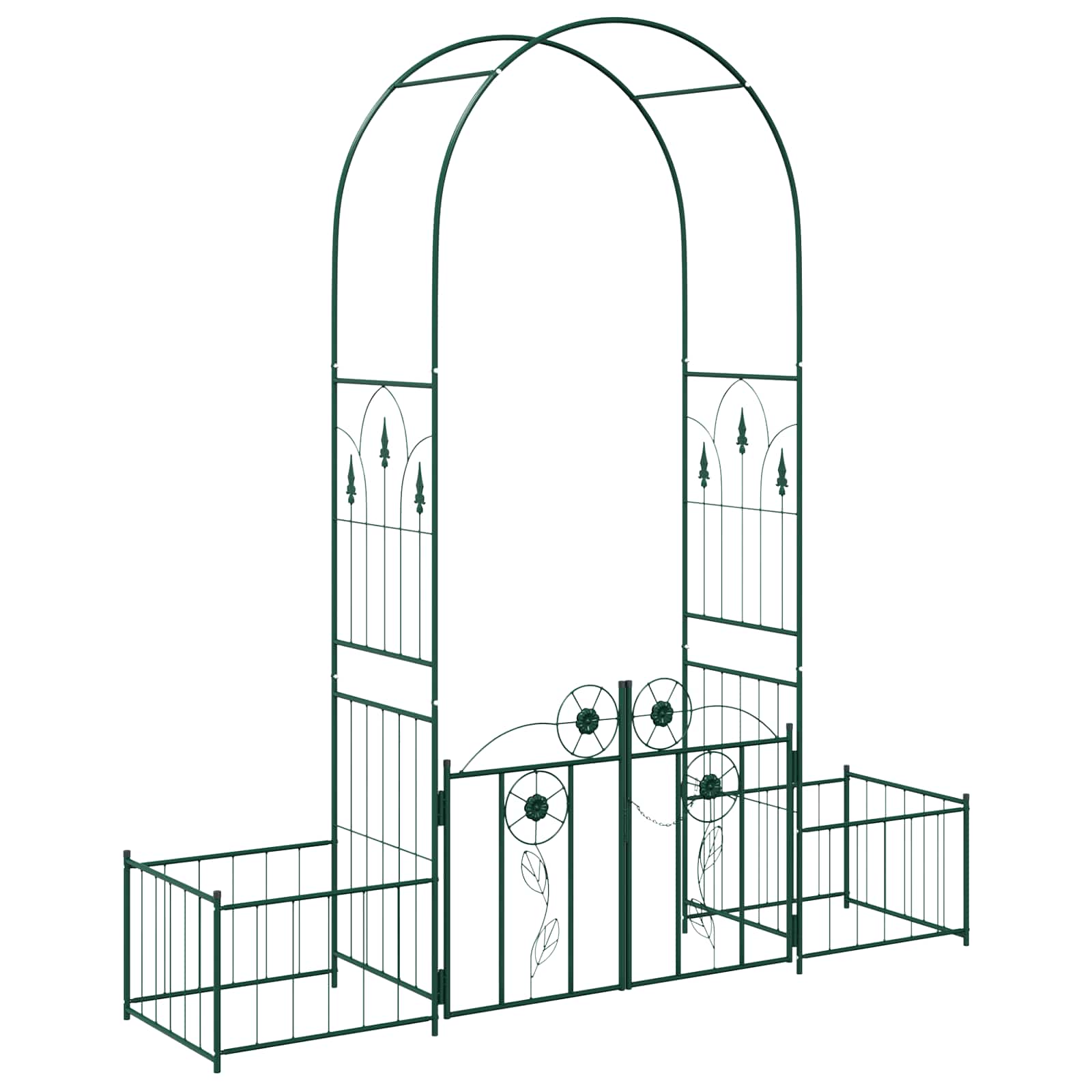 Gartenbogen mit Schloss Schwarz 102 x 50 x 218 cm