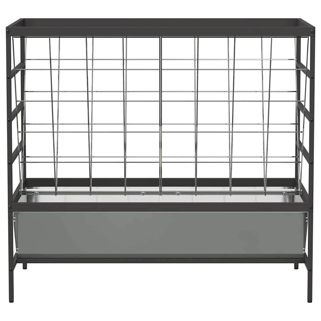 Viehfutterspender Schwarz 100 x 60 x 90 cm Kaltgewalzter Stahl