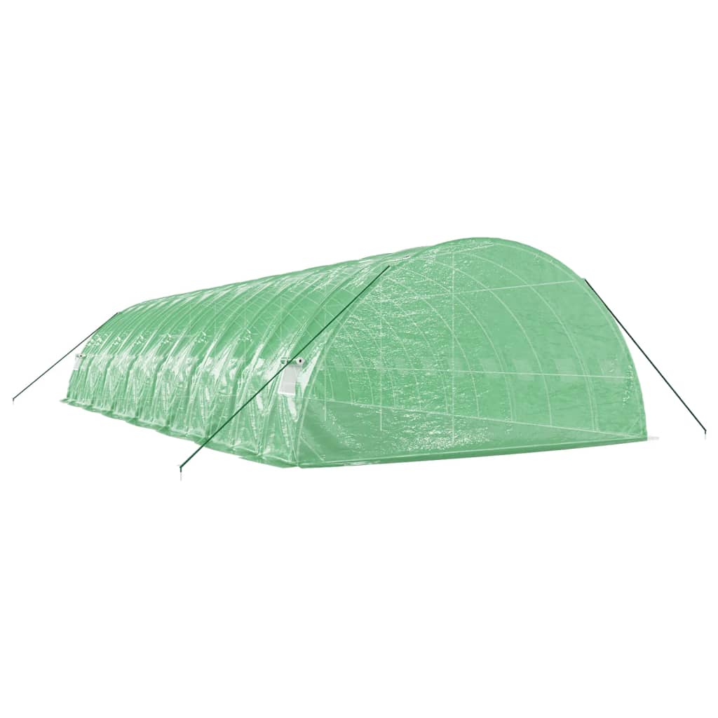 Gewächshaus mit Stahlrahmen Grün 24 m² 6x4x2,85 m