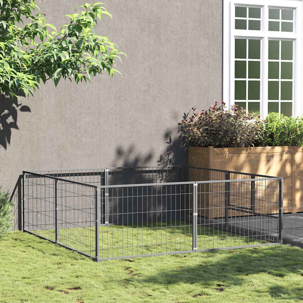 Hundezwinger Schwarz 4 m² Stahl