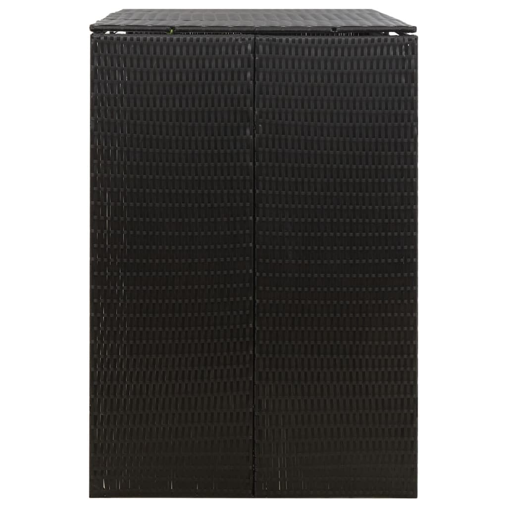 Mülltonnenbox für 1 Tonne Schwarz 70x80x117 cm Poly Rattan