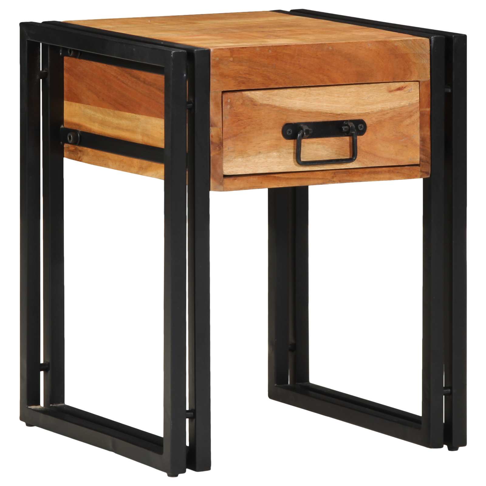 Beistelltisch mit Schubladen 40 x 40 x 50 cm Massivholz Mango