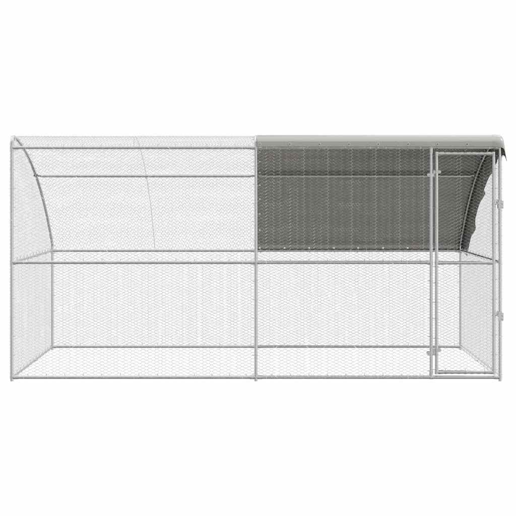 Hühnerkäfig 2 pcs Silber 400 x 200 x 200 cm Stahl und PE