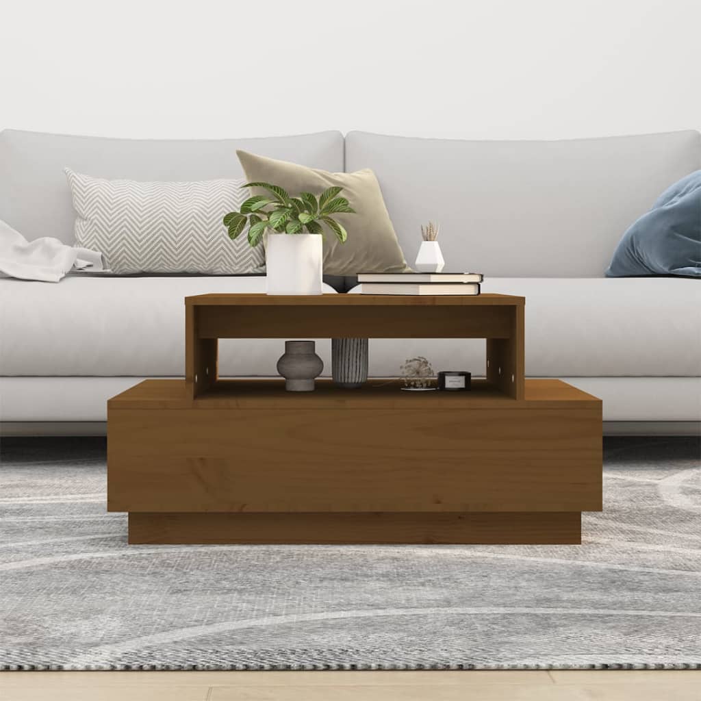 Couchtisch 80x55x40,5 cm Massivholz Kiefer