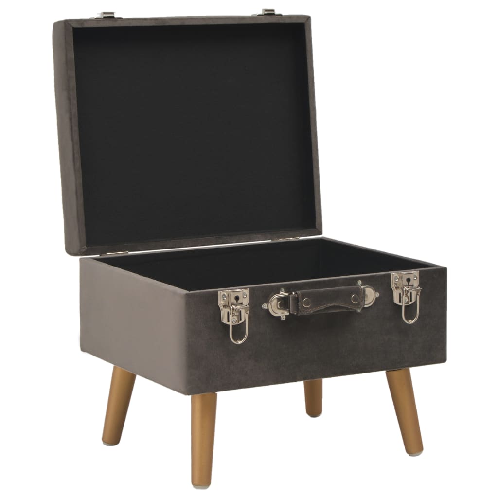 Hocker mit Stauraum 3 Stk. Grau Samt