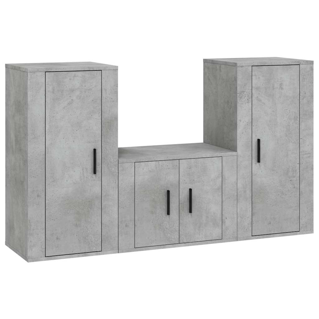 3-tlg. TV-Schrank-Set Weiß Holzwerkstoff